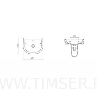 Раковина керамическая с пьедесталом TS-54010
