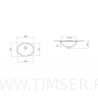 Раковина керамическая TS-54102