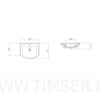 Раковина керамическая TS-57050