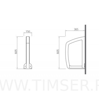 Перегородка для писсуара TS-54490 Перегородка для писсуара TS-54490
